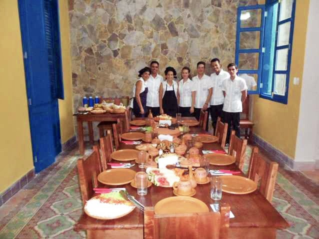 The friendly staff at La Gargola guesthouse in Old Havana, Cuba