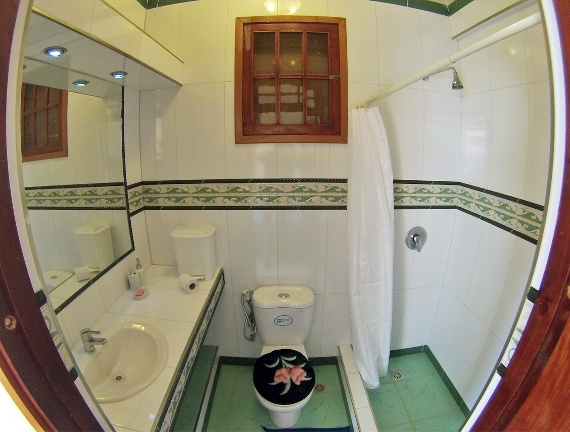 A modern guesthouse bathroom in Havana, Cuba
