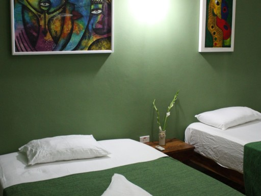 The Green Room of La Gargola Hostal in Old Havana, Cuba
