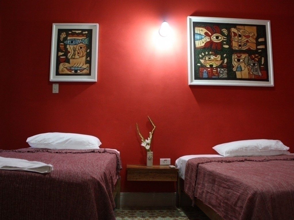 The Red Room of La Gargola guesthouse in Old Havana, Cuba 